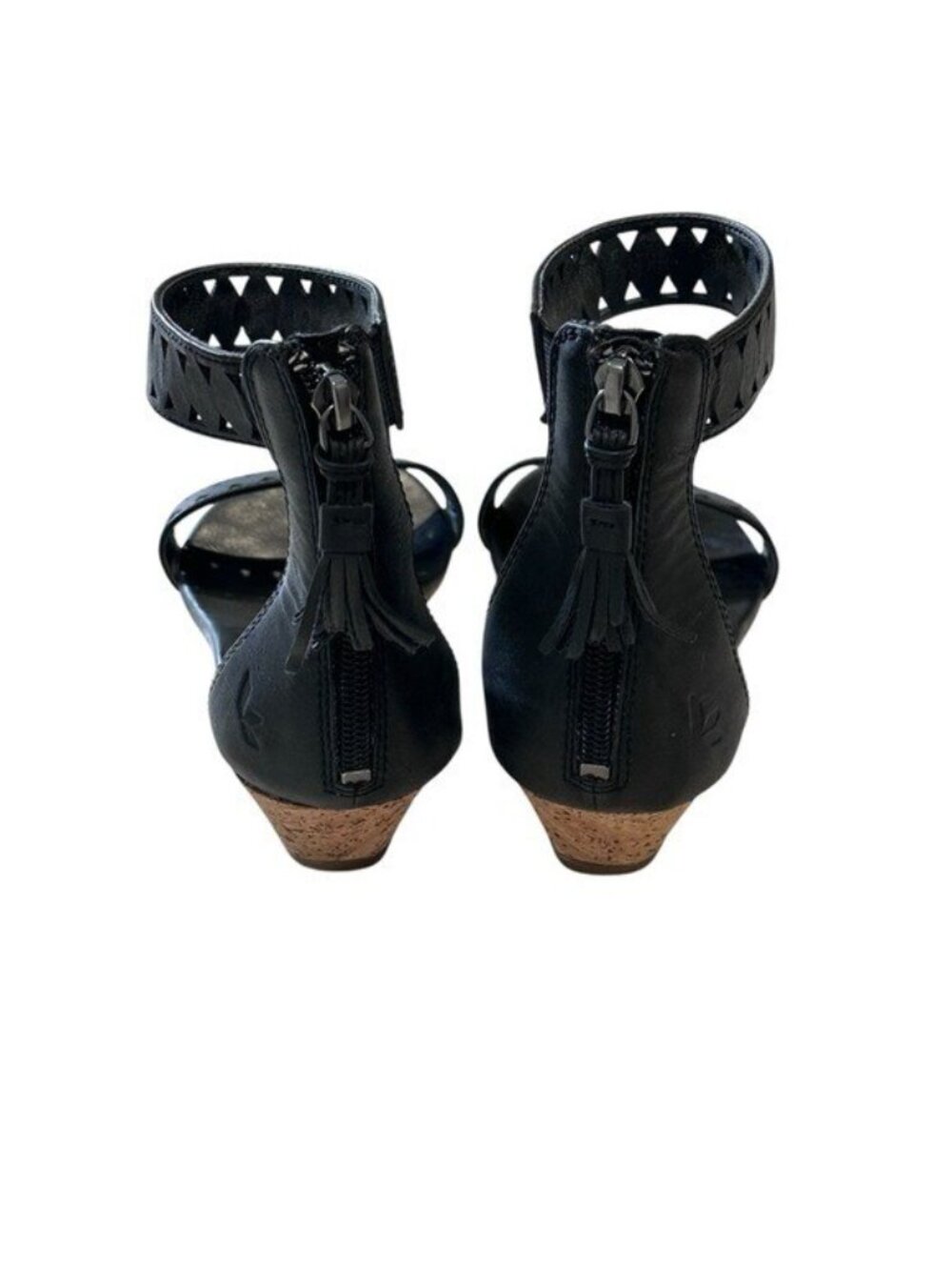 Koolaburra by UGG Marlana Wedge Sandals Womens 8 Black Ankle Strap Studded - Picture 7 of 9